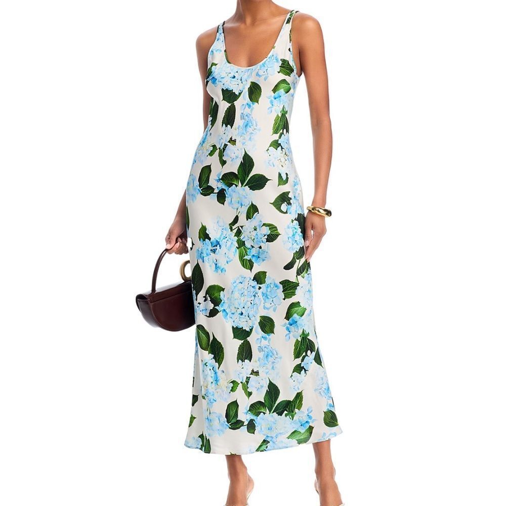 L'AGENCE Revolve Akiya Tank Dress in the Ivory/Light Blue Hydrangea NWT $365